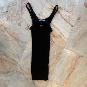 Prada Black Lace-Trimmed Top